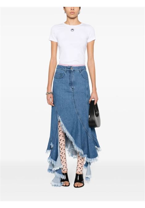 t-shirt moon logo jersey baby fit donna bianca MARINE SERRE | WTT012ACJER0008WH10